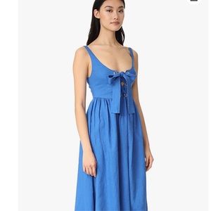 Mara Hoffman Linen Lace Up Maxi Dress Cobalt Blue Size 4